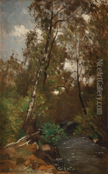 Backen (the Stream) Oil Painting - Carl Fredrik Hill