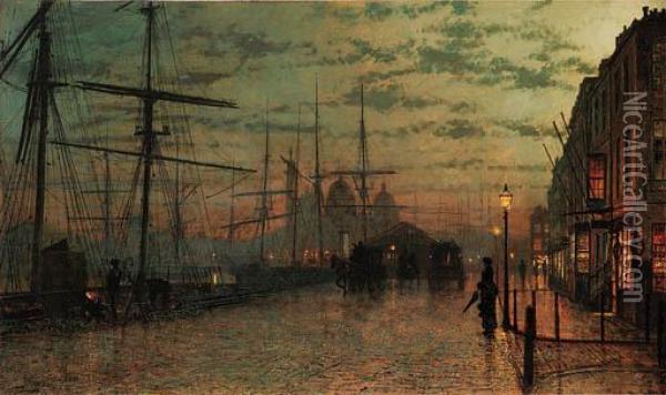 Humber Docks, Hull Oil Painting - John Atkinson Grimshaw