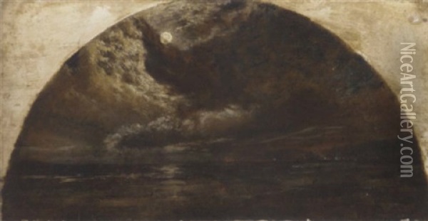 Moonlight, The Norfolk Coast Oil Painting - John Henry Dell