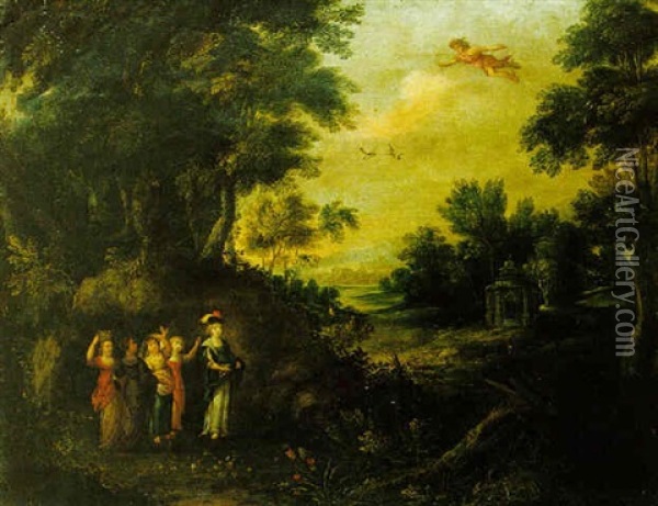 La Llegada De Mercurio Oil Painting - Hendrik van Balen the Elder