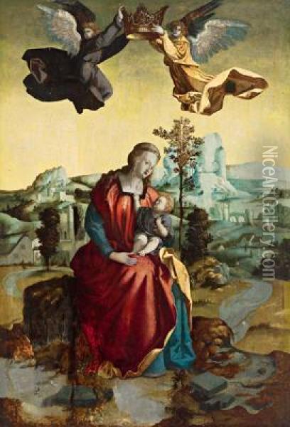 Maria Con Il Bambino In Un Paesaggio Oil Painting - Albrecht Durer