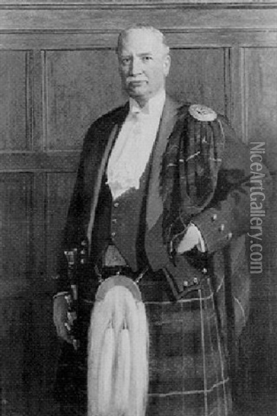 Portrait Of Sir George W. Paton Wearing A Kilt Oil Painting - John Collier