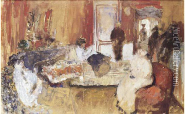 Dans La Chambre Rouge, 1905-1907 Oil Painting - Jean-Edouard Vuillard