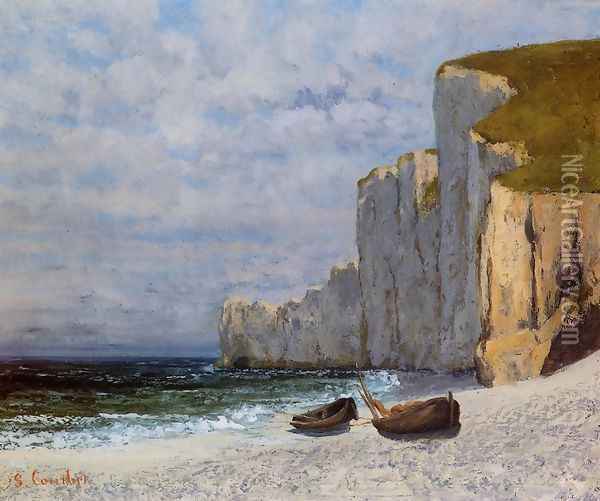 A Bay with Cliffs Oil Painting - Gustave Courbet