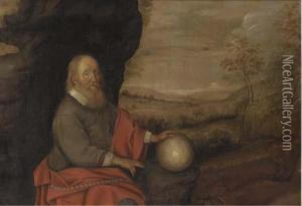 An Astrologer In A Landscape Oil Painting - Pieter de Grebber