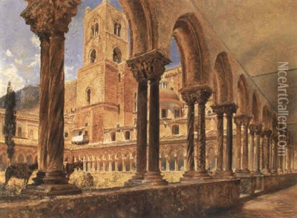 Monreale Bei Palermo Oil Painting - Rudolf von Alt
