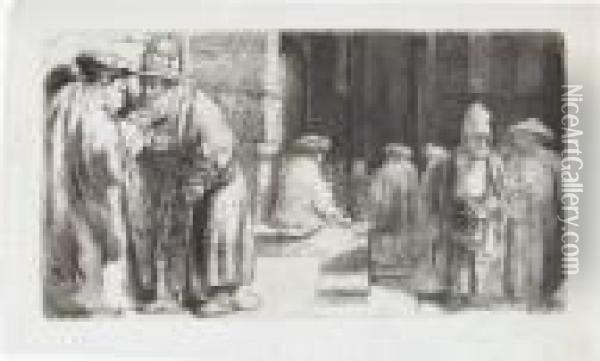 Die Juden In Der Synagoge Oil Painting - Rembrandt Van Rijn