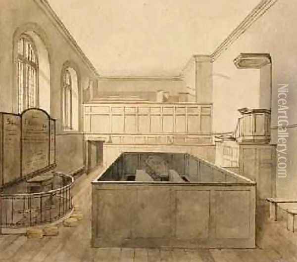 The Chapel Newgate Prison Oil Painting - Frederick Nash