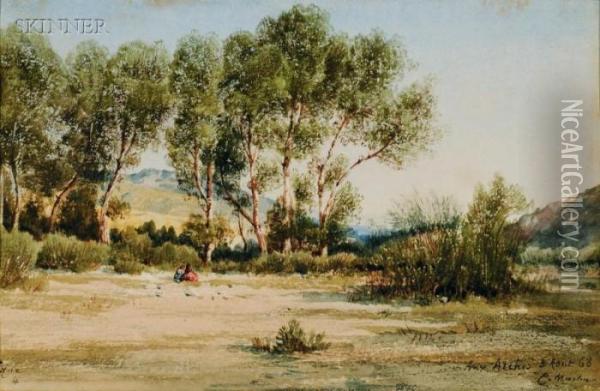 Figures In A Landscape. Oil Painting - Camille Magnus
