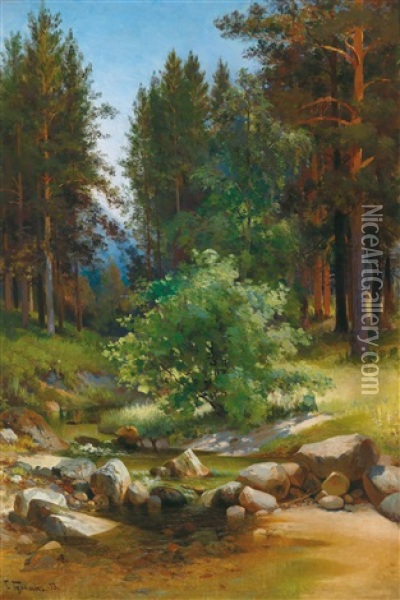 Russische Waldlandschaft Oil Painting - Grigory Ivanovid Gurkin