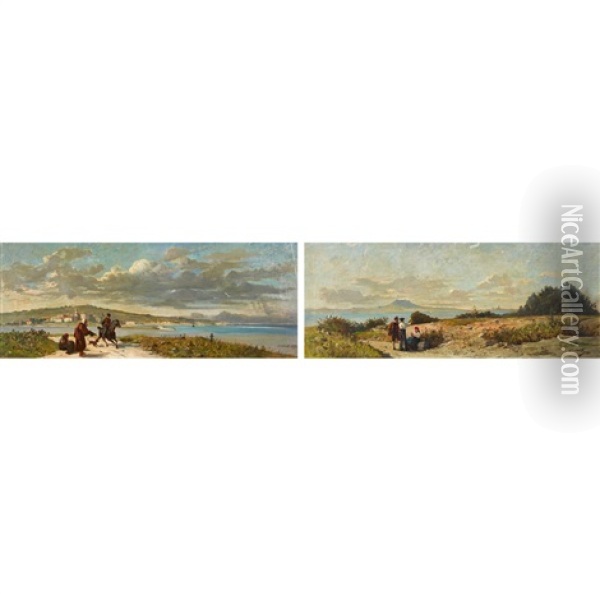 Kustenansichten Am Mittelmeer. Gegenstucke Oil Painting - Alfred-Paul-Emile-Etienne Dumont