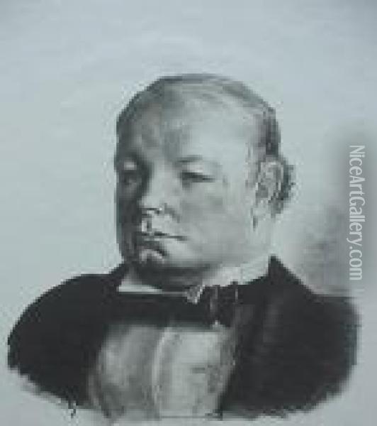 Portrait Of Julian Broes Oil Painting - George Wesley Bellows