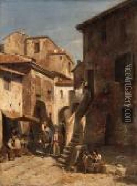 The Village Oil Painting - Jacques Carabain