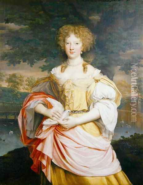 Portrait of Mary Wilbraham (1661-1737) Oil Painting - John Michael Wright