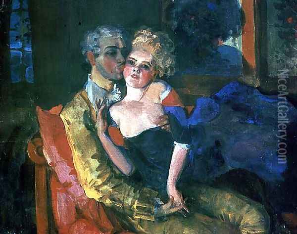 Love, 1910 Oil Painting - Konstantin Andreevic Somov
