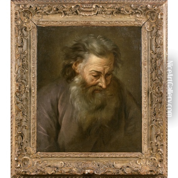 Portrait D'homme Barbu Oil Painting - Charles Francois Hutin