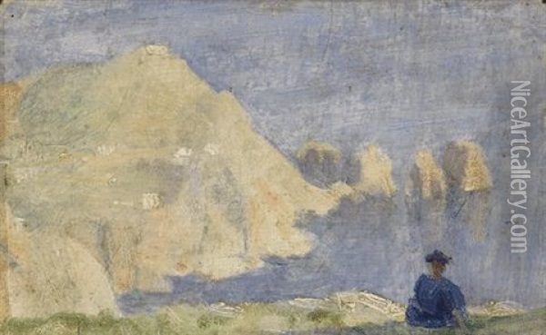 Die Faraglioni Vor Capri Oil Painting - Albert Welti