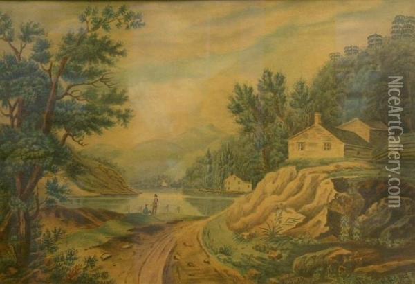 View Near Fishkill, New York Oil Painting - William Guy Wall