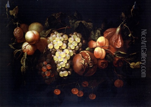 Fruchtgirlande Oil Painting - Frans Van Everbroeck
