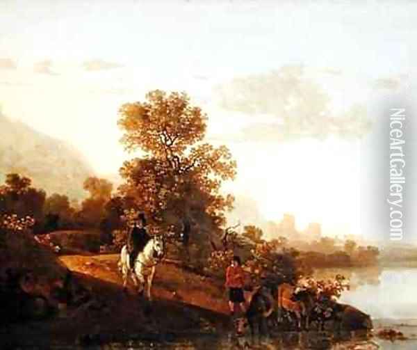 Landscape with Ubbergen Castle Oil Painting - Aelbert Cuyp