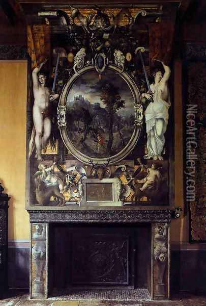 Chimney breast Oil Painting - Niccolo dell' Abbate