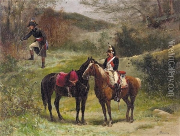 Napoleon Beobachtet Den Feind Oil Painting - Karel Frederik Bombled
