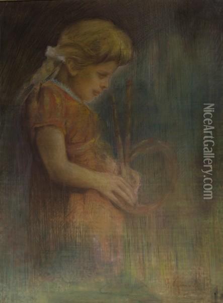 Bambina Oil Painting - Ugo Franciosi