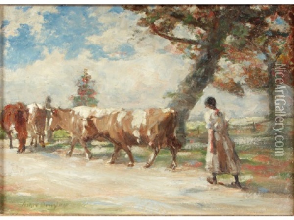 Going To Pasture Oil Painting - Andrew Douglas
