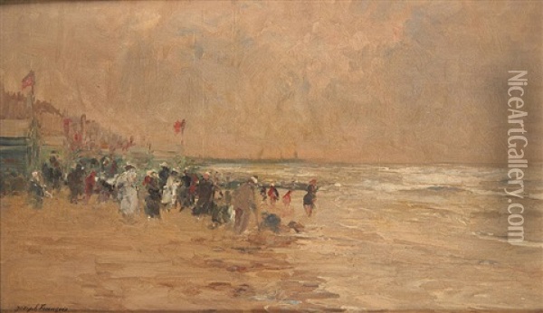 Baigneurs En Bord De Mer Du Nord Oil Painting - Joseph Charles Francois