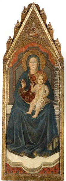 Madonna Mit Kind Auf Einem Thron Oil Painting -  Lippo d'Andrea (Ambrogio di Baldese)