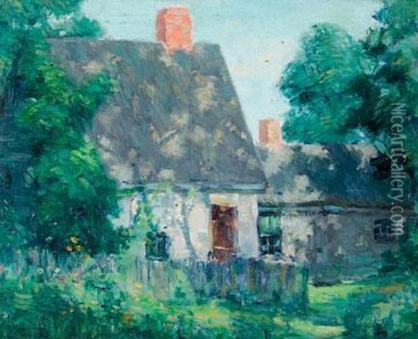 A View Of A Country Home Oil Painting - Frederick Kitson Cowley
