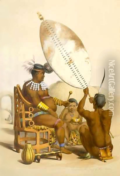 Umpanda the King of the Amazulu 2 Oil Painting - George French Angas