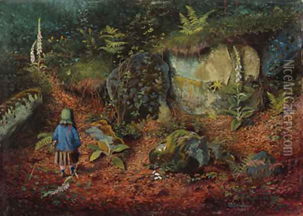 The Little Botanist Oil Painting - John Atkinson Grimshaw