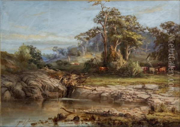 Australian Landscape Oil Painting - John Ford Paterson