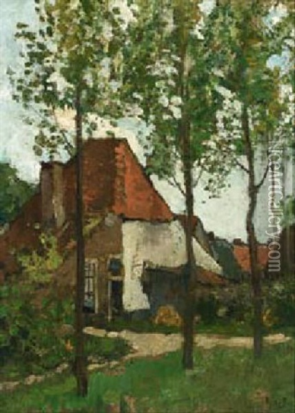 Huisjes In Renkum Oil Painting - Theophile De Bock