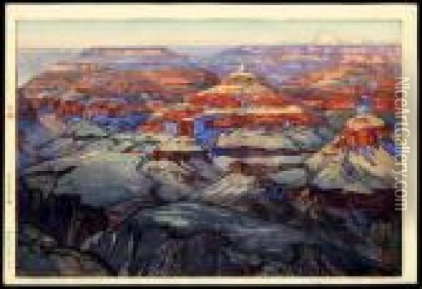 Grand Canyon Oil Painting - Hiroshi Yoshida