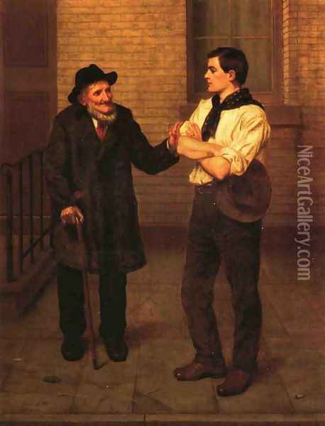 When I Was Young Oil Painting - John George Brown