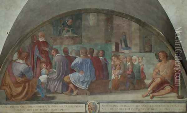 The Sermon of St. Antoninus Oil Painting - Lorenzo Cerrini