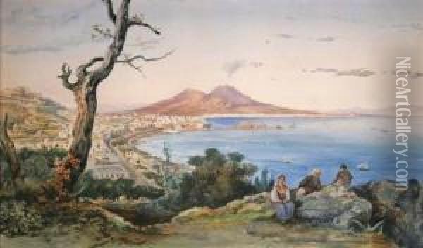 Napoli Da Via Orazio Oil Painting - Edoardo Roskilly