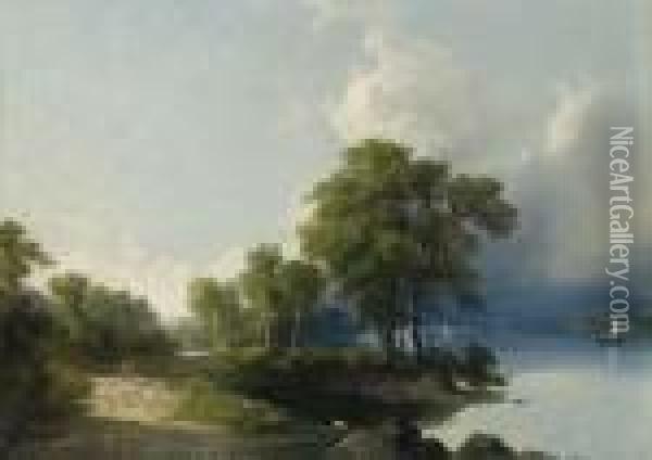Lago D'azeglio Oil Painting - Giuseppe Camino