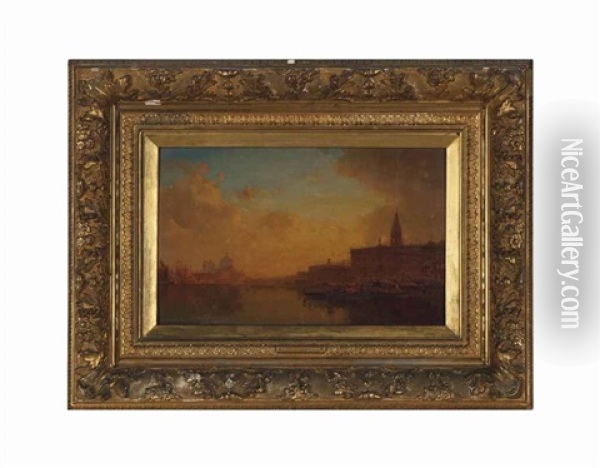 Venice At Sunset Oil Painting - Henri Duvieux
