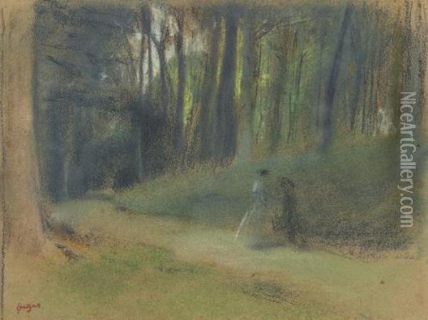 Une Route En Foret Oil Painting - Edgar Degas