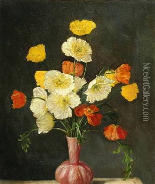 Siberian Poppies Oil Painting - Niels Peter Rasmussen