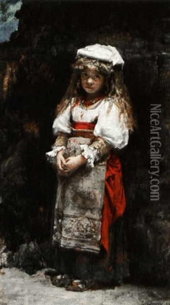 The Little Italian Girl Oil Painting - Leon Francois Comerre