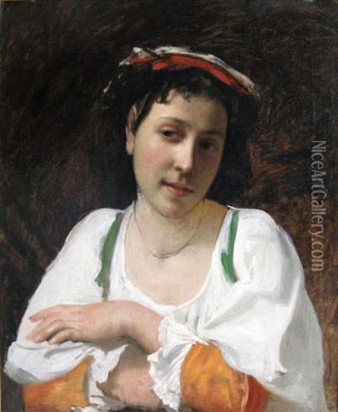 La Belle Italienne Oil Painting - Francois Alfred Delobbe