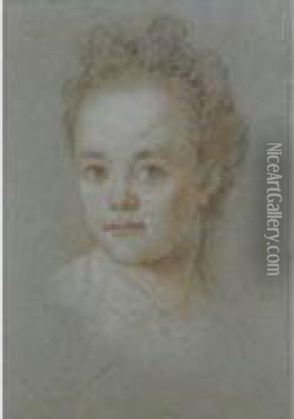 Study Of The Head Of A Child Oil Painting - Antoine Coypel