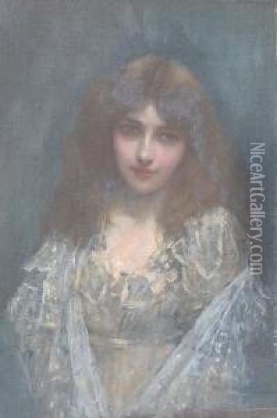 Portrait Of A Young Woman Oil Painting - William A. Breakspeare