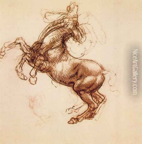 Rearing Horse 1483-98 Oil Painting - Leonardo Da Vinci