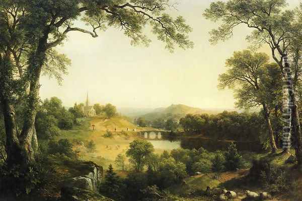Sunday Morning Oil Painting - Asher Brown Durand