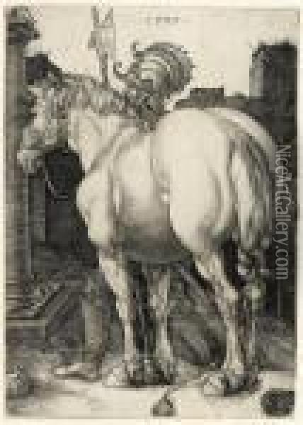 The Large Horse Oil Painting - Albrecht Durer